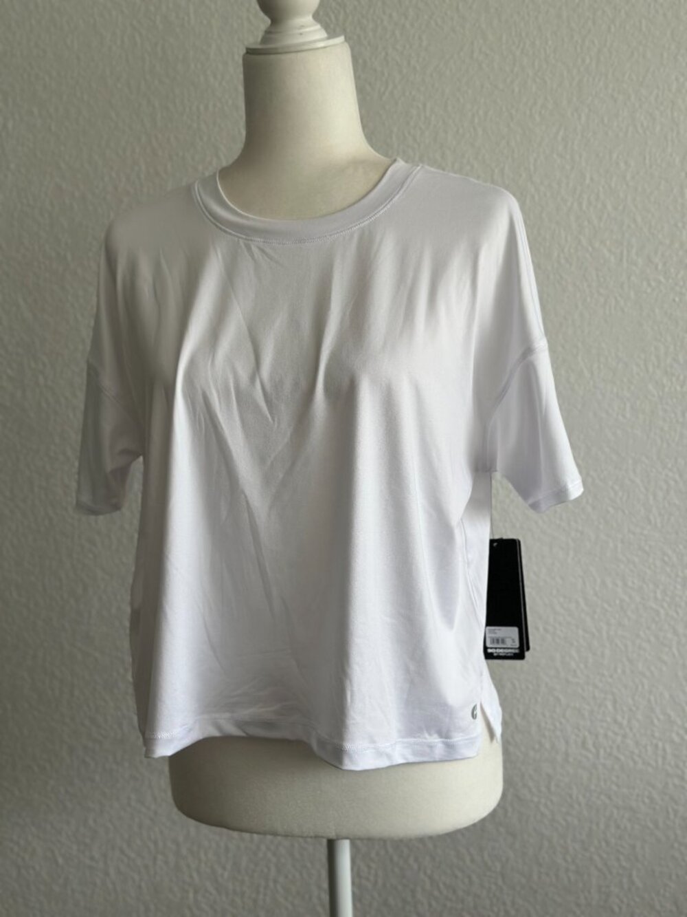 90 Degree By Reflex White Boxy Active Tee Small Super Soft Cropped Workout Top N - Picture 3 of 9